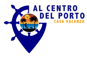 logo della casa vacanze al centro del porto